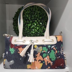 Vintage Dooney & Bourke Paint Splatter Sholder Bag